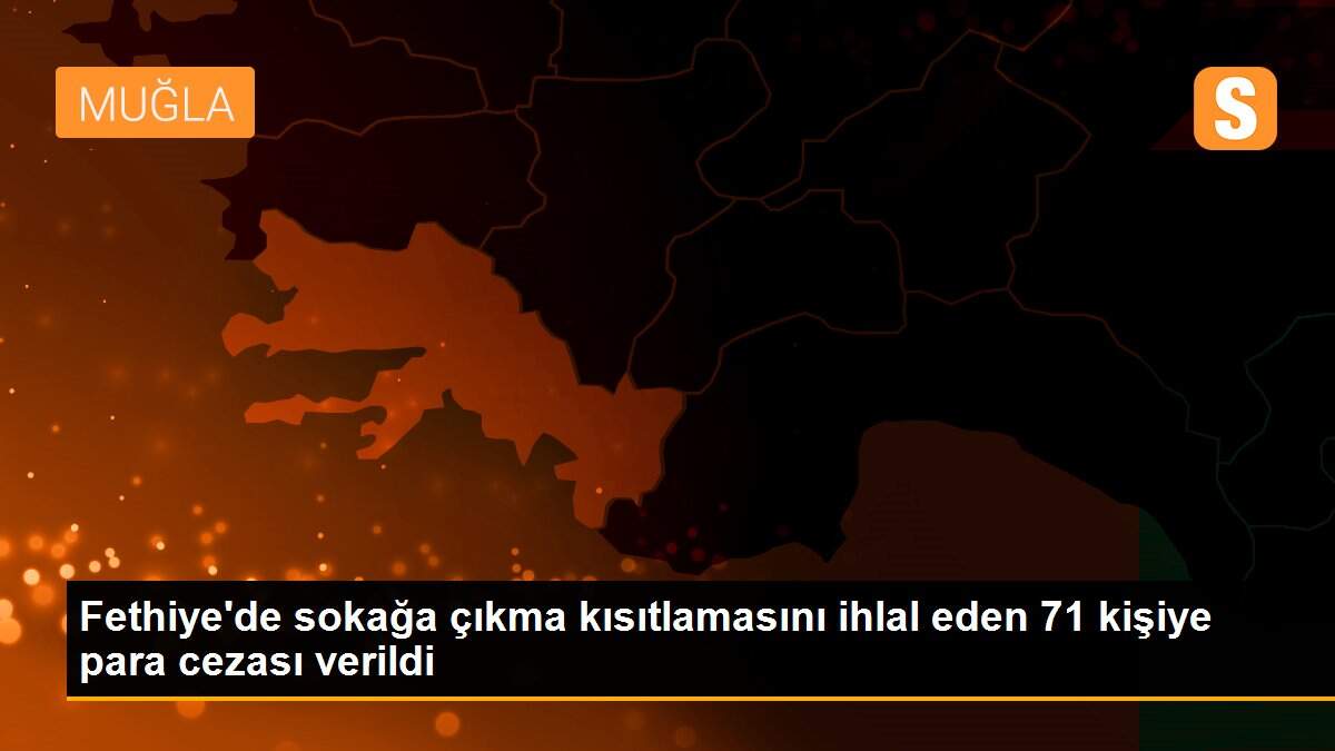 Fethiye\'de sokağa çıkma kısıtlamasını ihlal eden 71 kişiye para cezası verildi