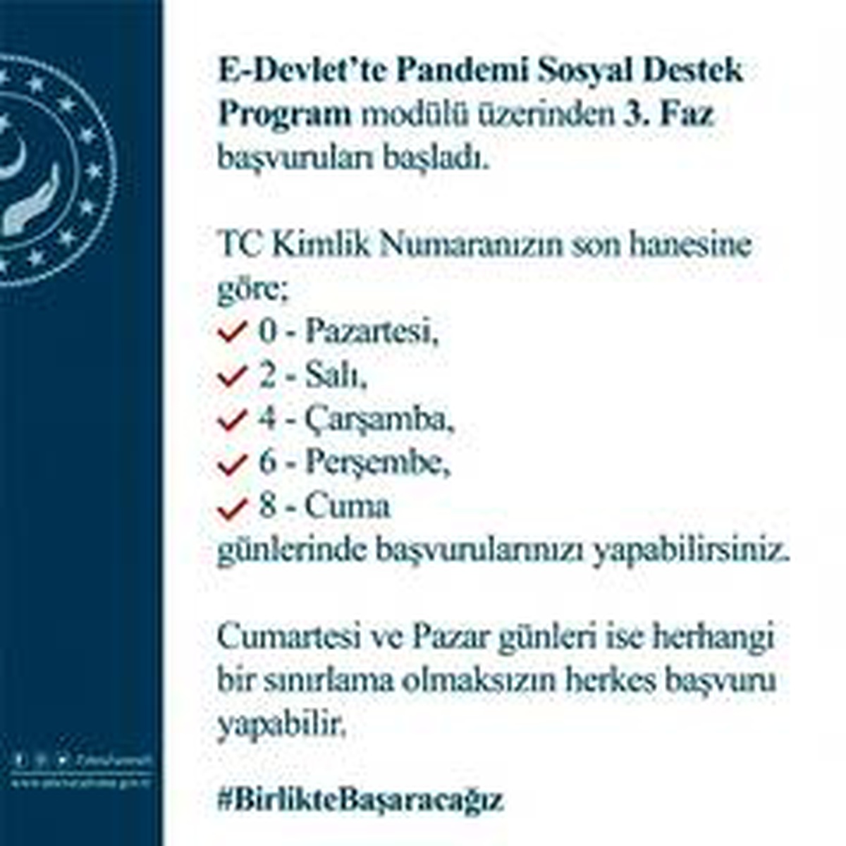 Aile Çalışma ve Sosyal Hizmet Bakanı Selçuk: "3. Faz başvurularımız başladı"