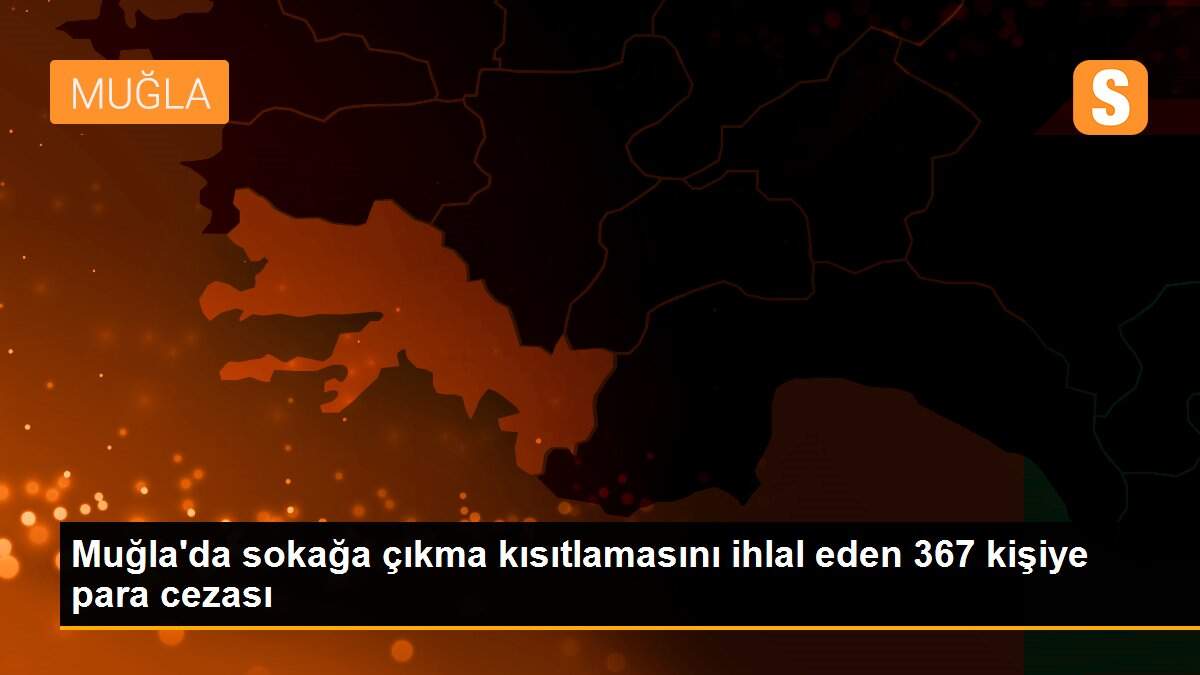 Muğla\'da sokağa çıkma kısıtlamasını ihlal eden 367 kişiye para cezası
