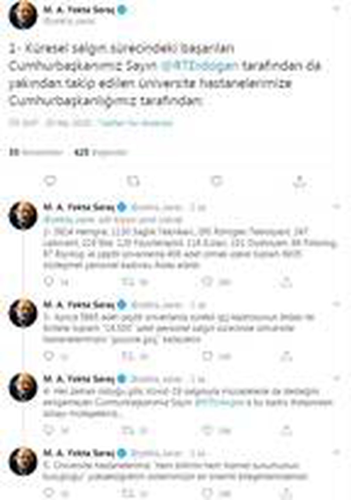 YÖK Başkanı: 14 bin 500 personel salgın sürecinde üniversite hastanelerimizin gücüne güç katacak