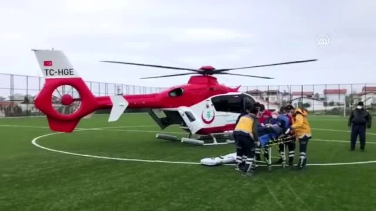 Kalp krizi geçiren hasta helikopterle hastaneye ulaştırıldı