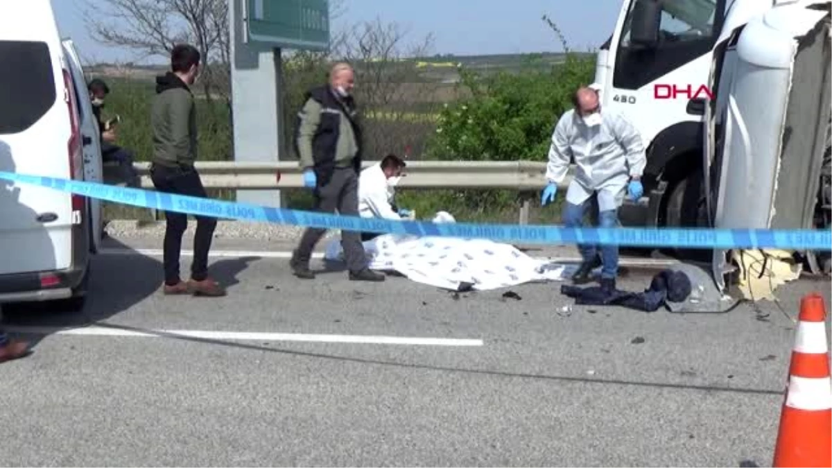 EDİRNE Yol kenarında bekleyen TIR sürücüsü, başka bir TIR\'ın çarpmasıyla öldü