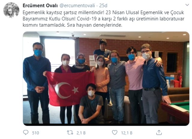 23 Nisan'ı işaret eden Ercüment Ovalı, virüsü etkisiz hale getirdikleri anların görüntüsünü paylaştı