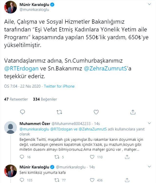 Antalya Valisi Münir Karaloğlu'ndan Twitter kullanıcısına tepki: Seni kimliksiz yumurta kafa