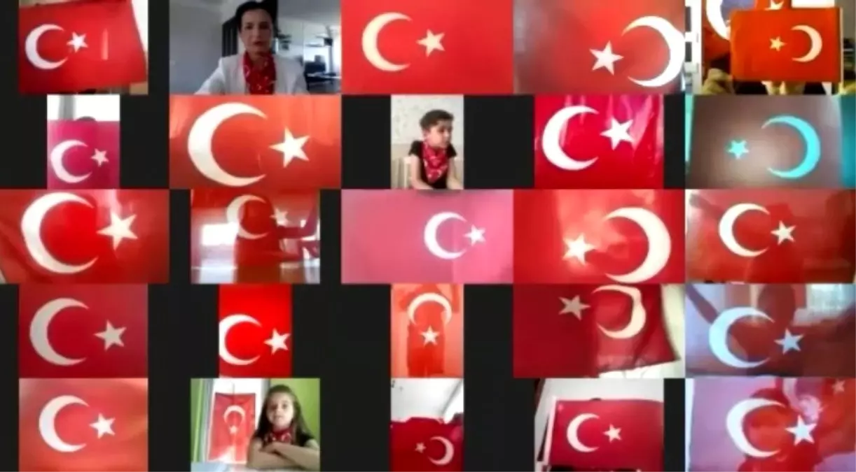 İlkokul öğrencilerinden video konferanslı 23 Nisan kutlaması