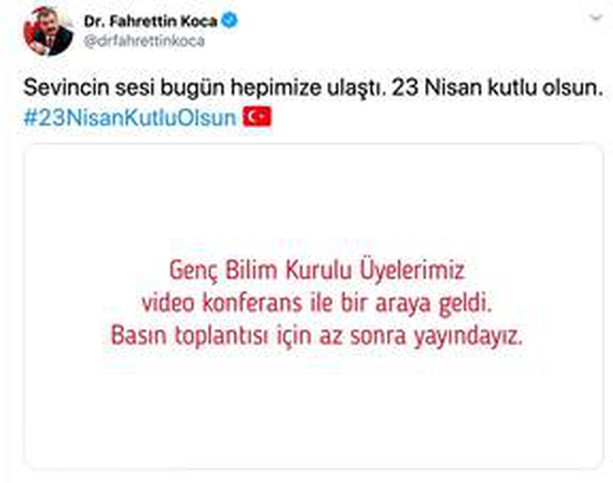 Sağlık Bakanı Koca\'dan 23 Nisan\'a özel çocuk üyelerden oluşan Bilim Kurulu videosu