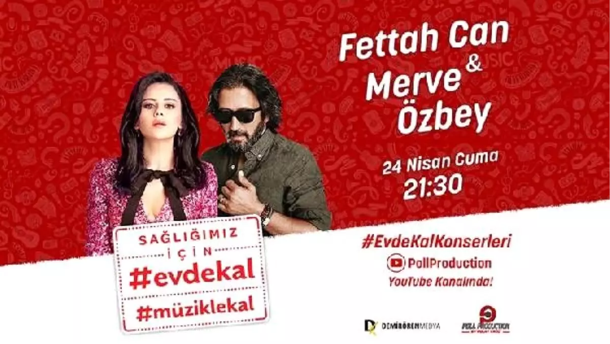 Merve Özbey ve Fettah Can canlı yayında \'Evde Kal\' diyecek