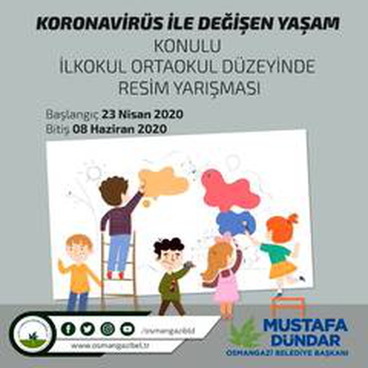 Evlerinde kalan çocuklar için resim yarışması