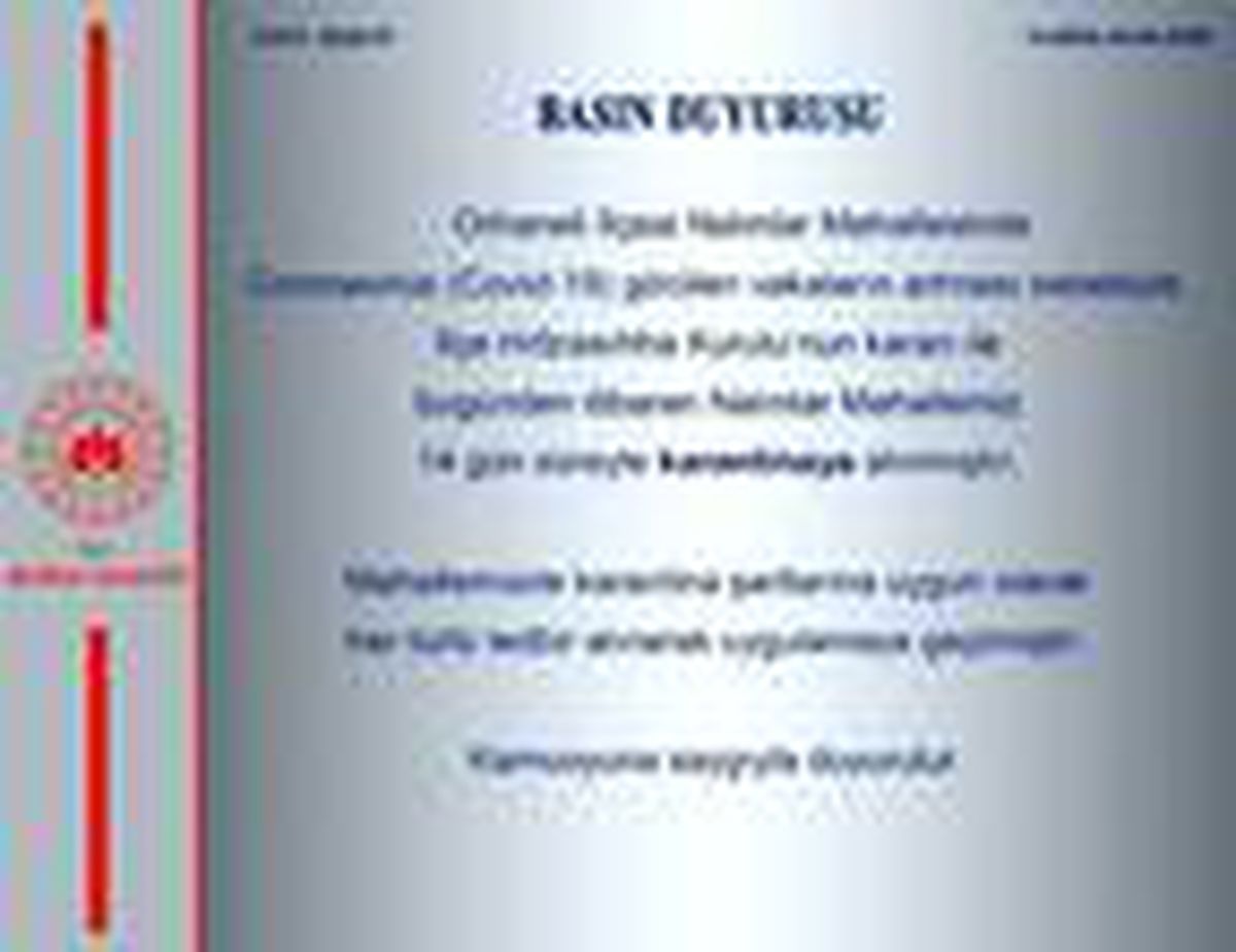 Bursa\'da 1 mahalle karantinaya alındı