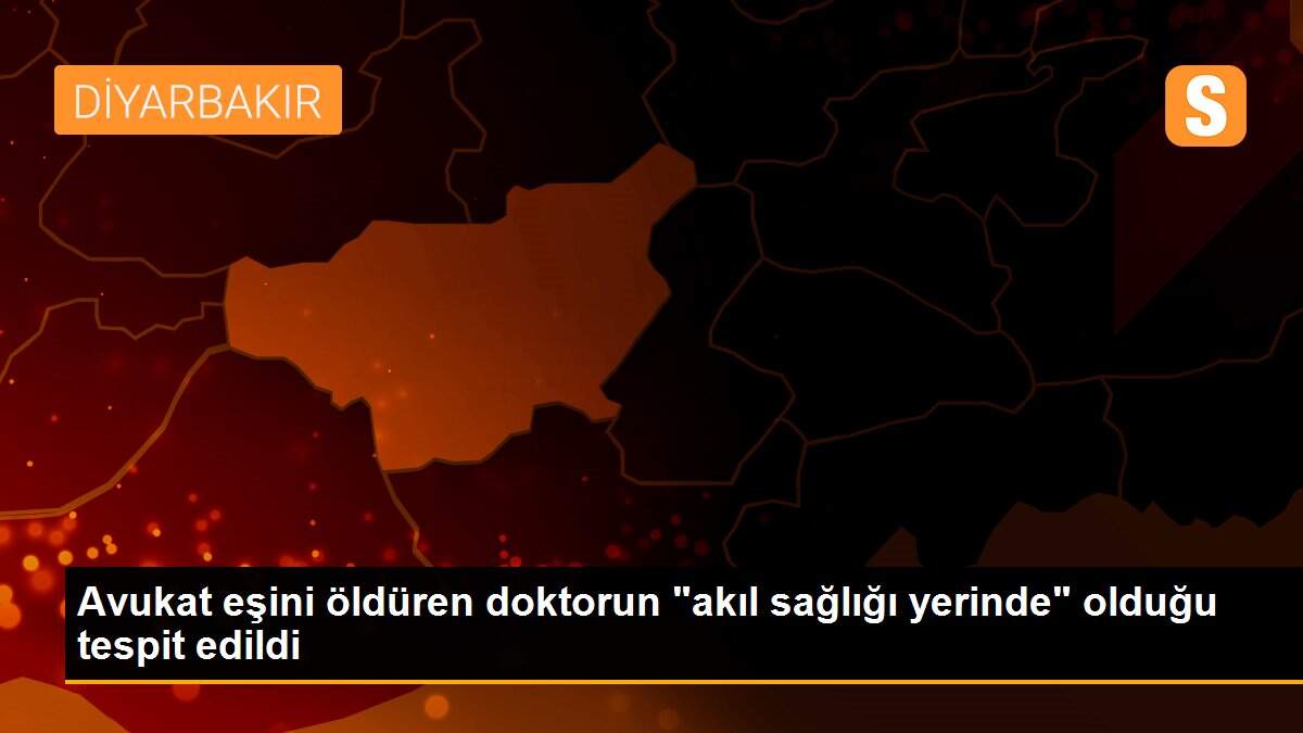 Avukat eşini öldüren doktorun "akıl sağlığı yerinde" olduğu tespit edildi