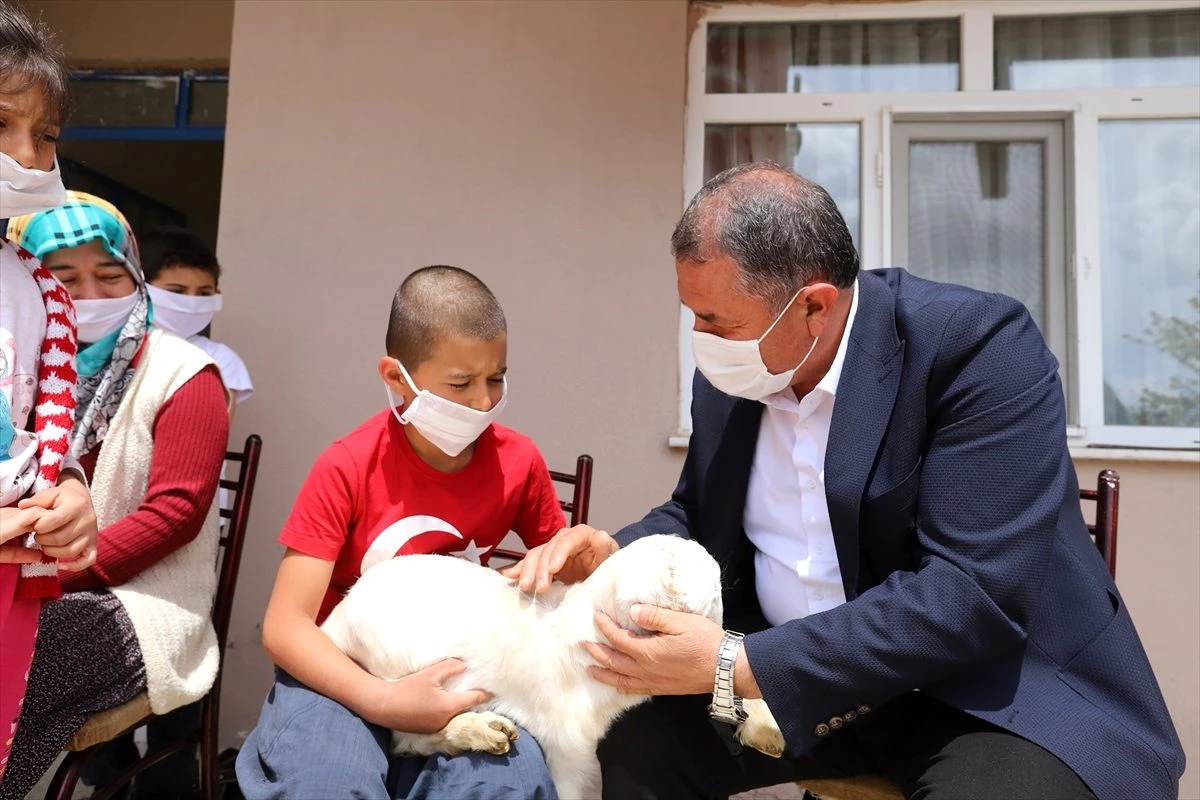 Omzunda kuzu, elinde Türk bayrağıyla 23 Nisan şiiri okuyan çocuğa ziyaret