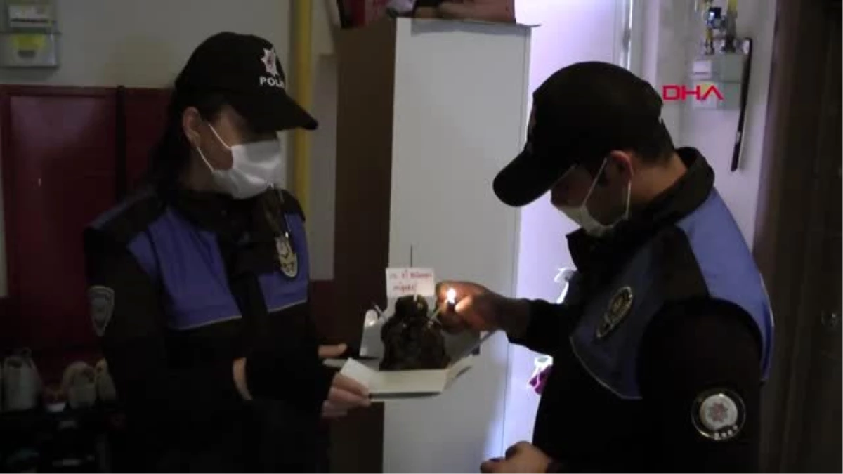 BURDUR Polislerden, meslektaşlarının kızına sürpriz doğum günü