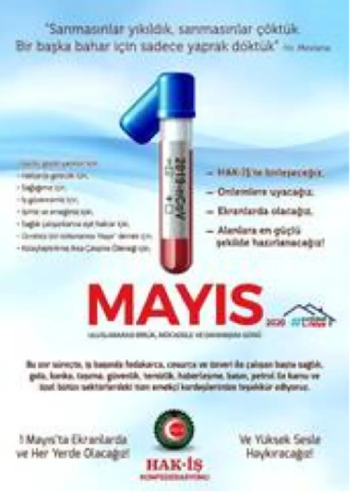 HAK-İŞ 81 ilde 1 Mayıs bildirisi okuyacak