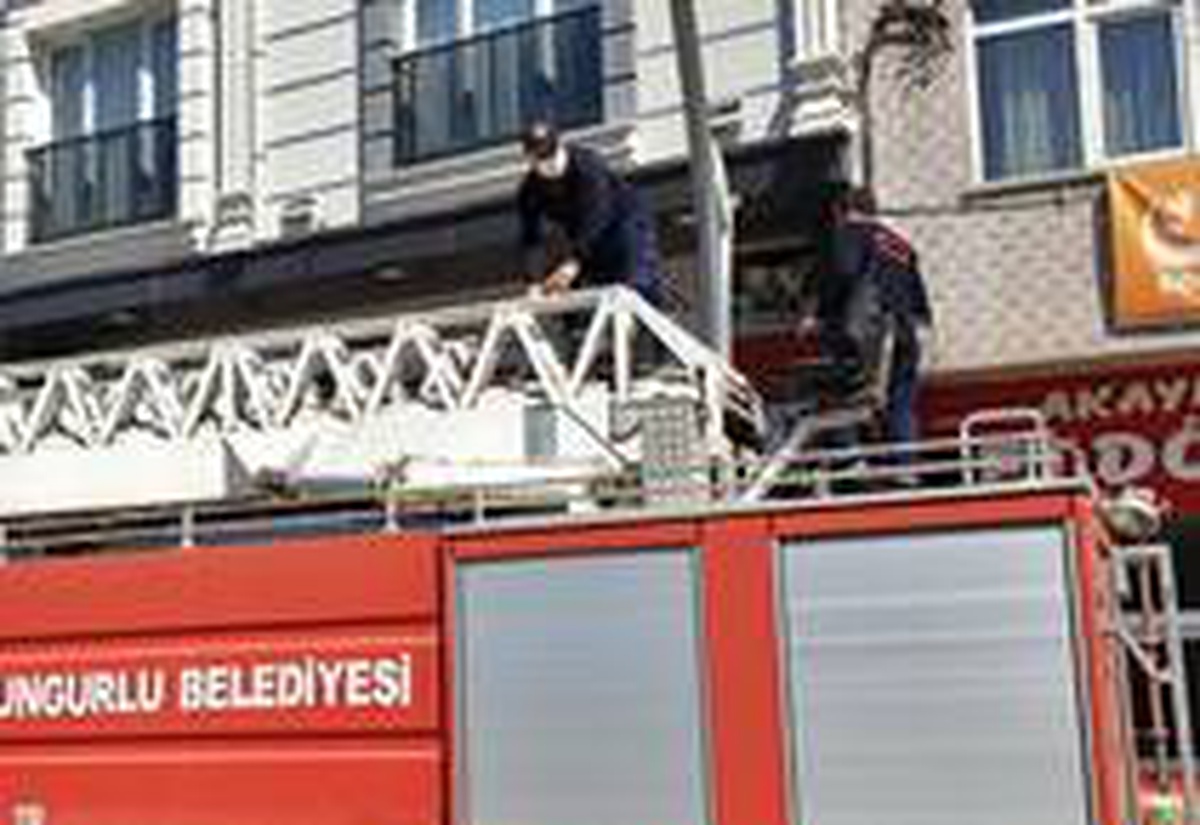 Pencere ile korkuluk camı arasına sıkışan güvercin kurtarıldı