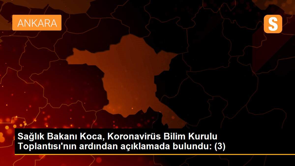 Sağlık Bakanı Koca, Koronavirüs Bilim Kurulu Toplantısı\'nın ardından açıklamada bulundu: (3)