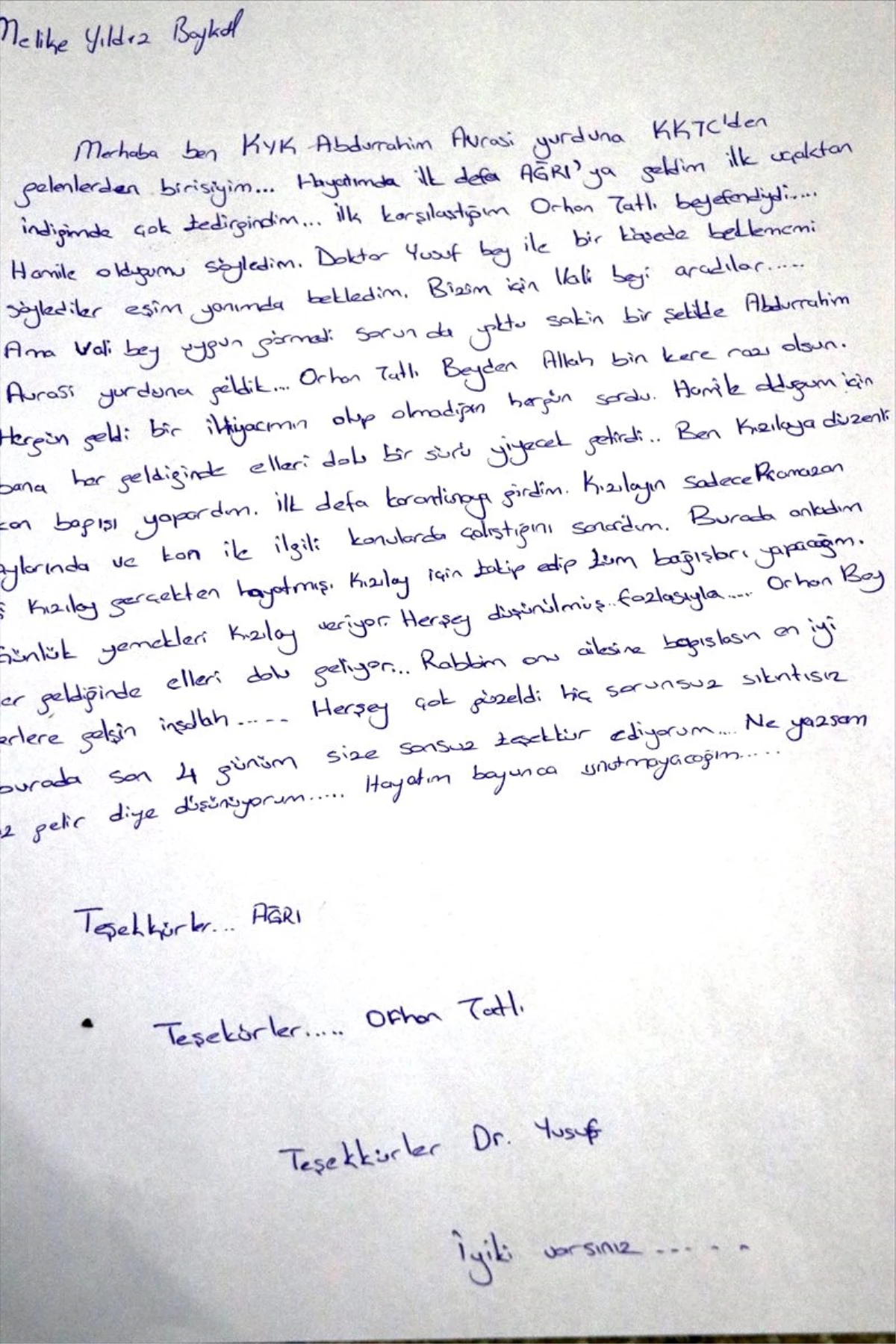 Ağrı\'da karantinaya alınan vatandaşlar memnuniyetlerini mektuplarla anlattı