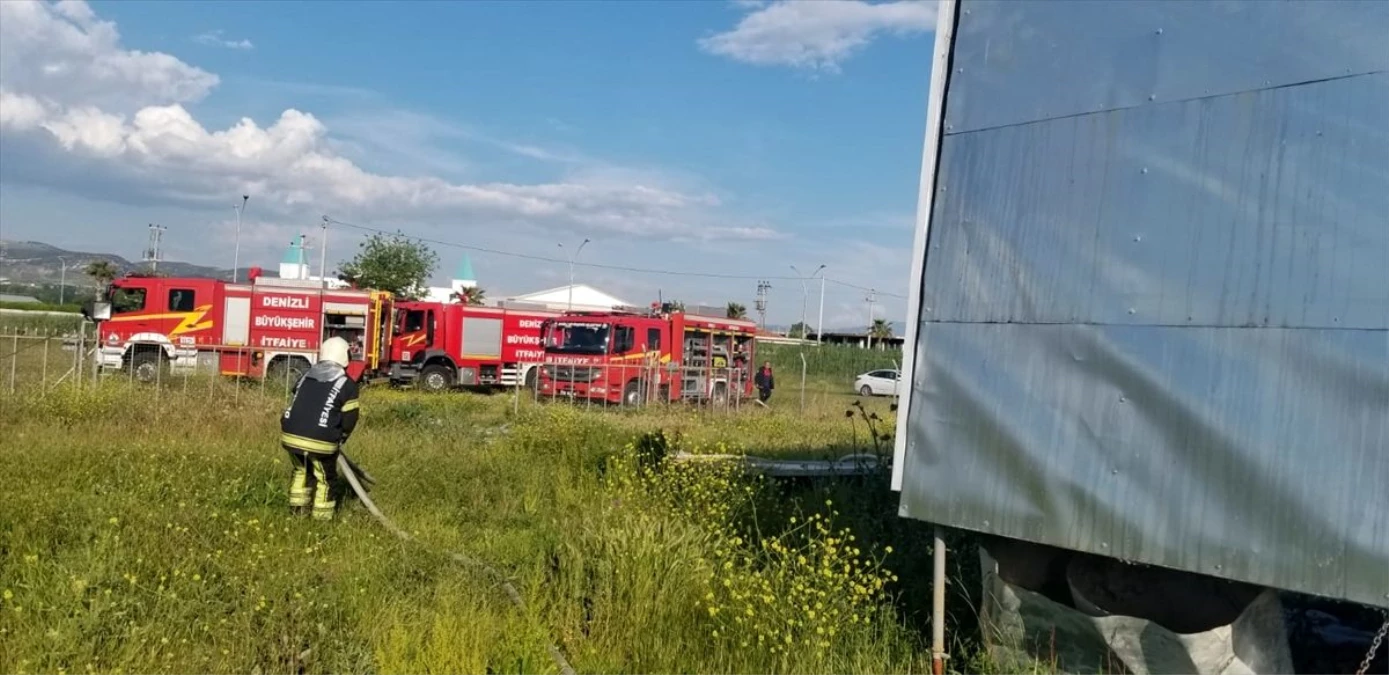 Denizli\'de depo yangınında hava aracı "gyrokopter" kullanılamaz hale geldi