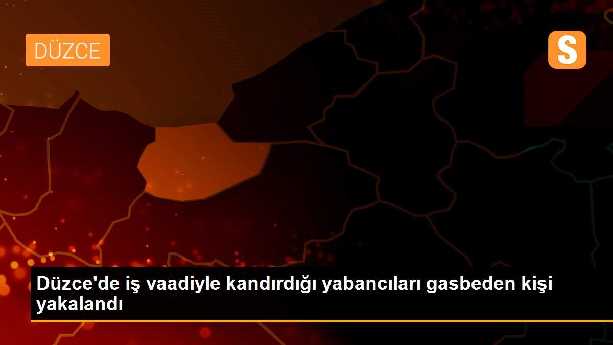 Düzce\'de iş vaadiyle kandırdığı yabancıları gasbeden kişi yakalandı