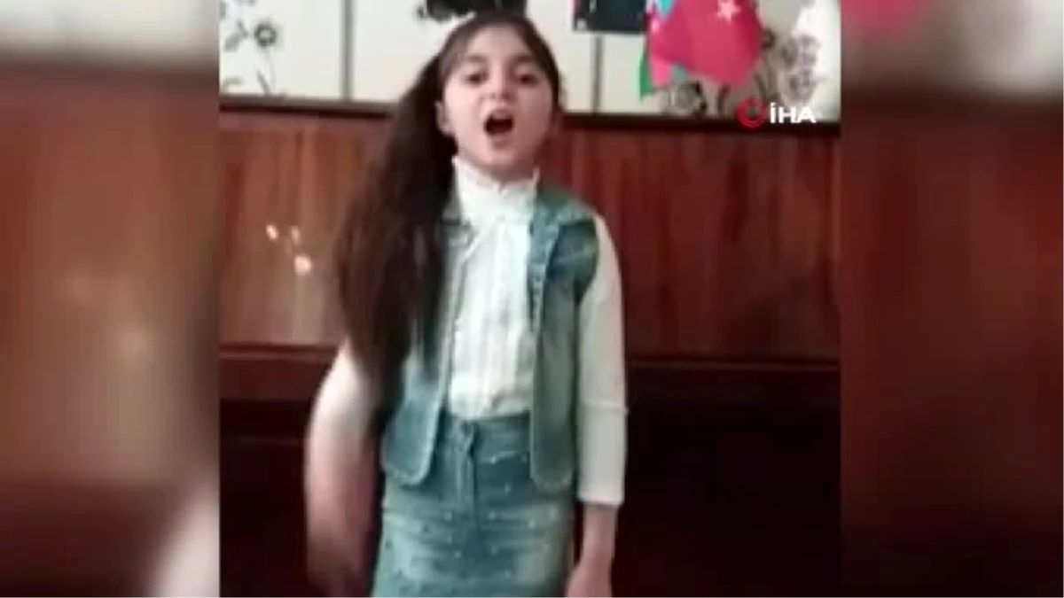 Azerbaycanlı küçük kızdan Türk ordusuna "Karabağ" çağrısı