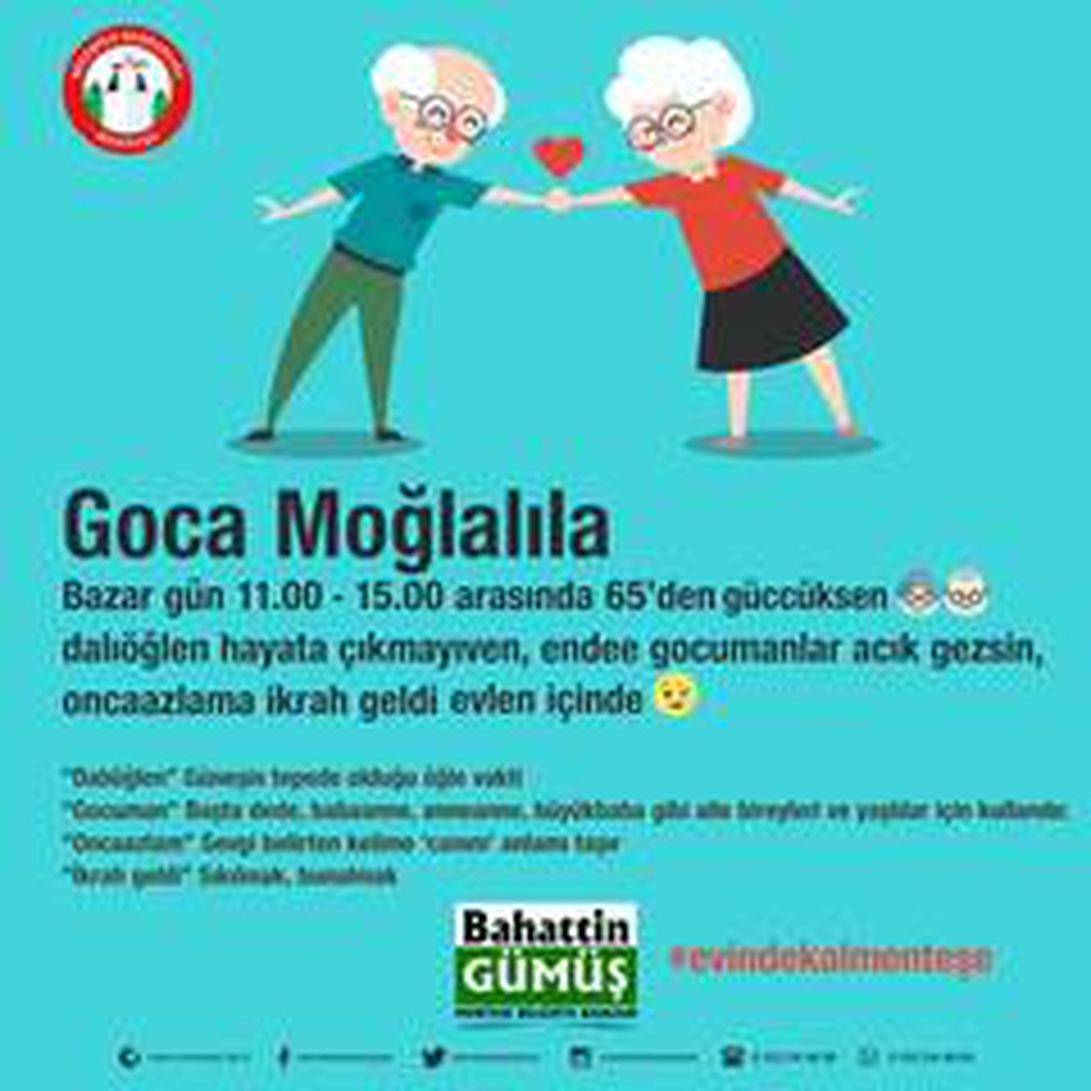 Başkan Gümüş 65 yaş altıya Muğla şivesi ile seslendi