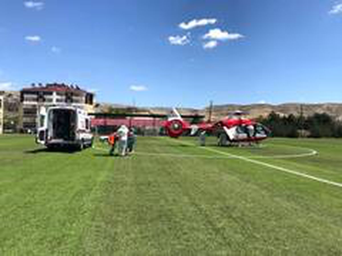 Solunum sıkıntısı çeken hastaya ambulans helikopter