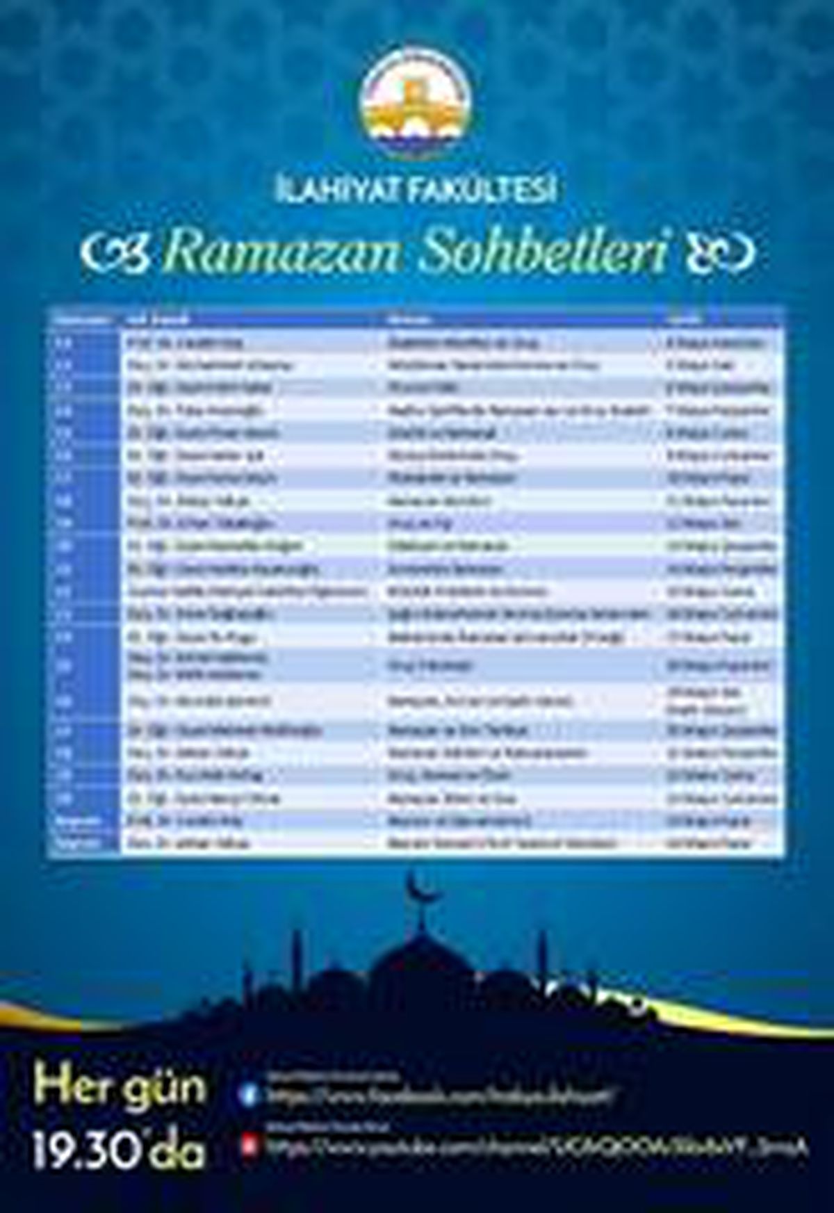 Trakya Üniversitesi İlahiyat Fakültesi\'nden bir kültür hizmeti daha: "Ramazan Sohbetleri"