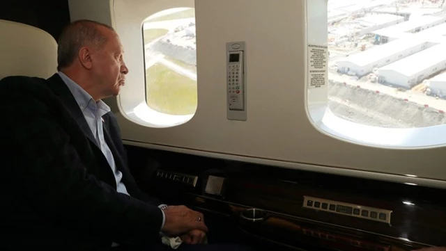 Cumhurbaşkanı Erdoğan, 45 günde bitireceğiz dediği projeyi helikopter ile bizzat denetledi