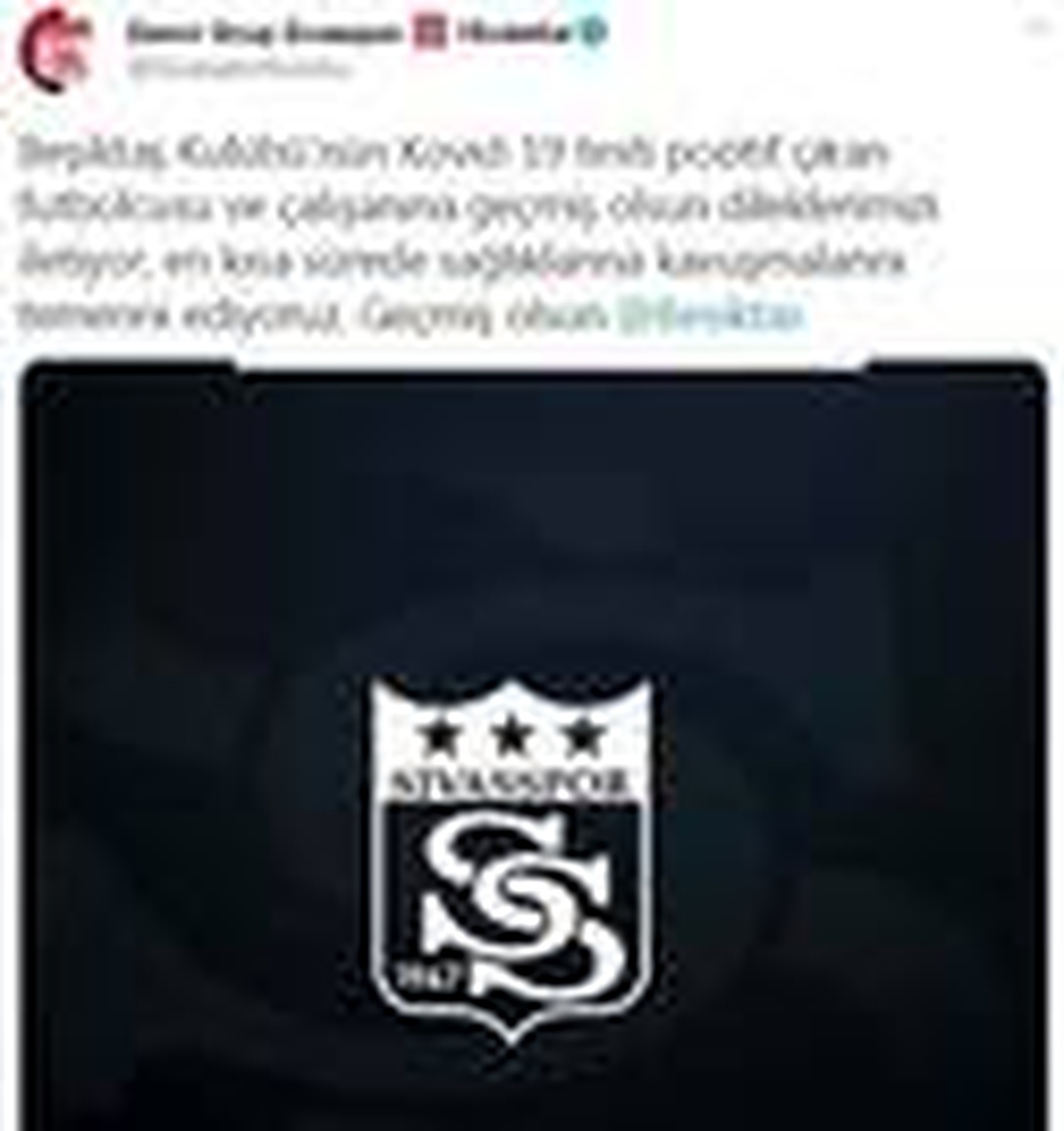 Sivasspor\'dan Beşiktaş\'a geçmiş olsun mesajı