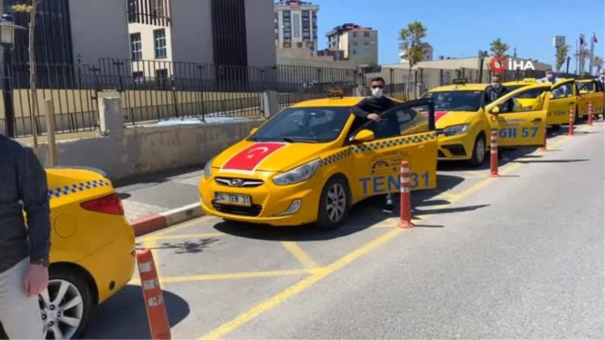 Sultanbeyli\'de taksicilerden sağlıkçılara ücretsiz taşıma hizmeti