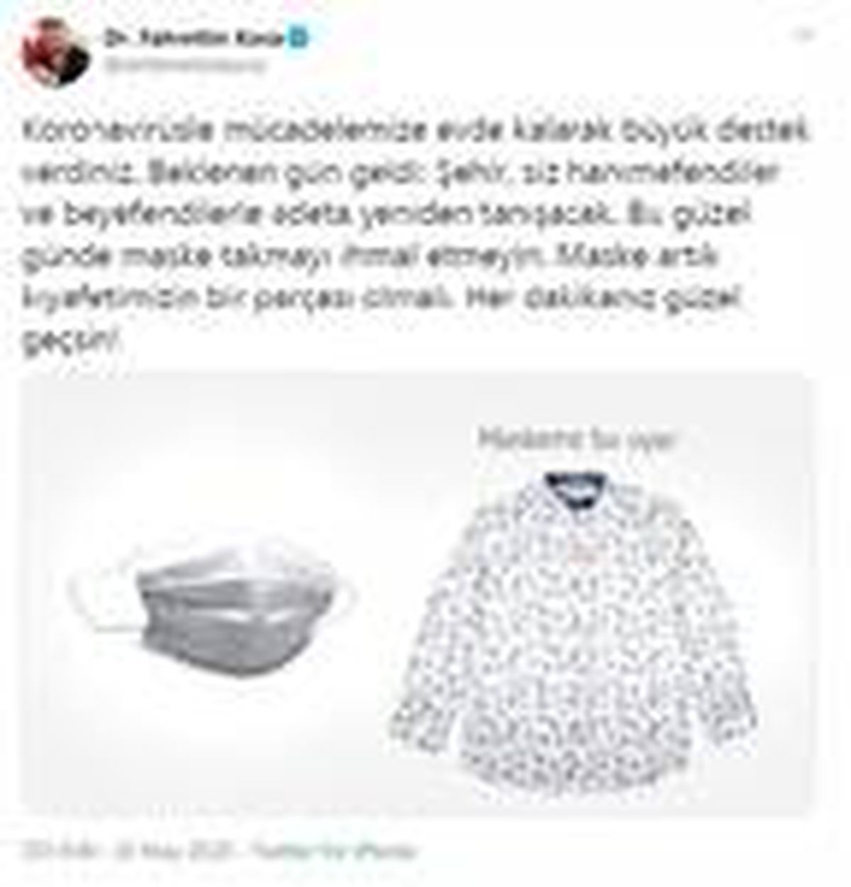 Bakan Koca\'dan sokağa çıkacak 65 yaş üstüne maske uyarısı