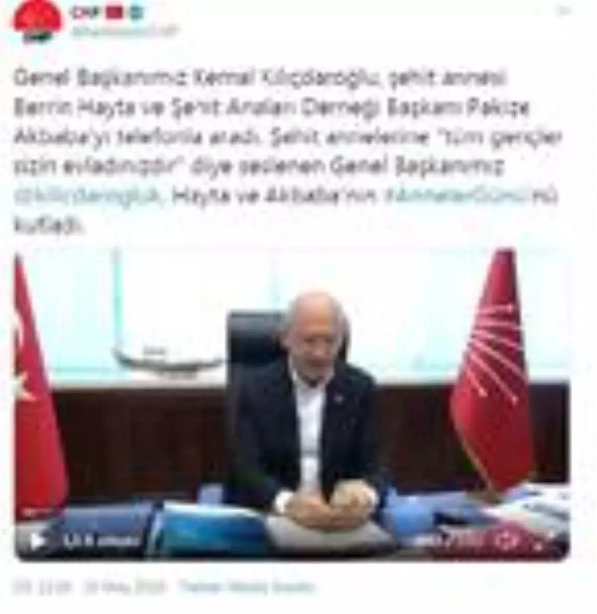 Kılıçdaroğlu, şehit anneleriyle görüntülü görüştü