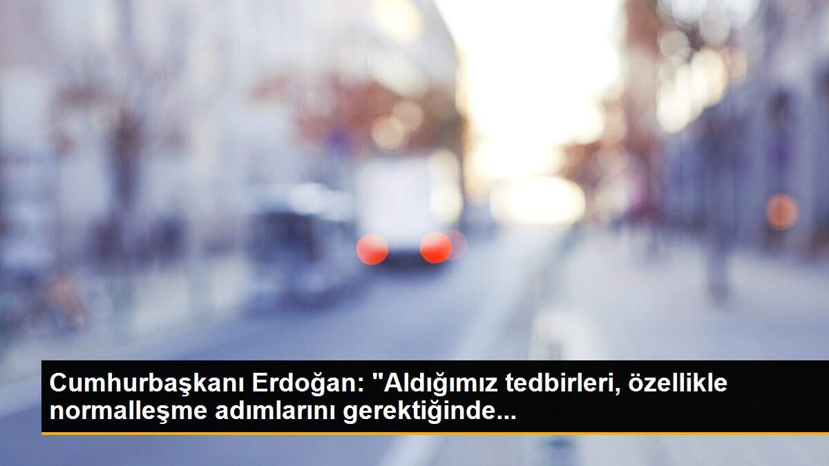 Cumhurbaşkanı Erdoğan: "Aldığımız tedbirleri, özellikle normalleşme adımlarını gerektiğinde...