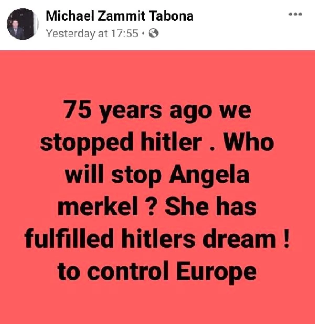 Malta\'nın büyükelçisi Merkel\'i Hitler\'e benzetti, görevinden oldu