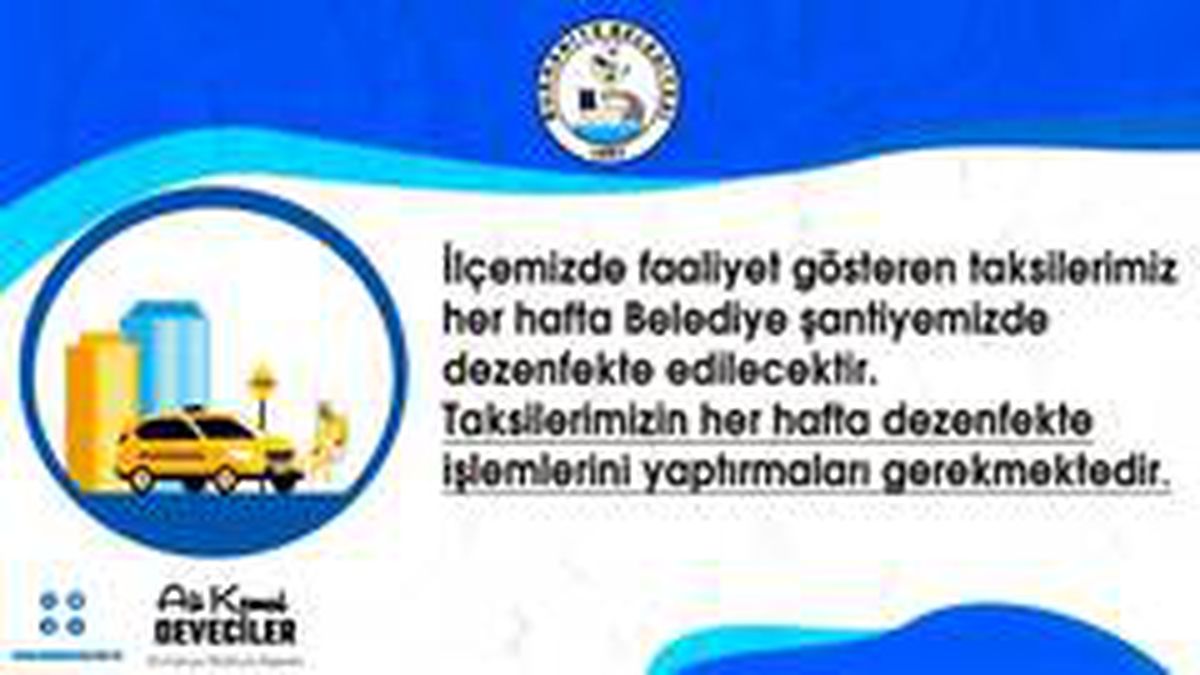 Burhaniye\'de taksiler dezenfekte edildi