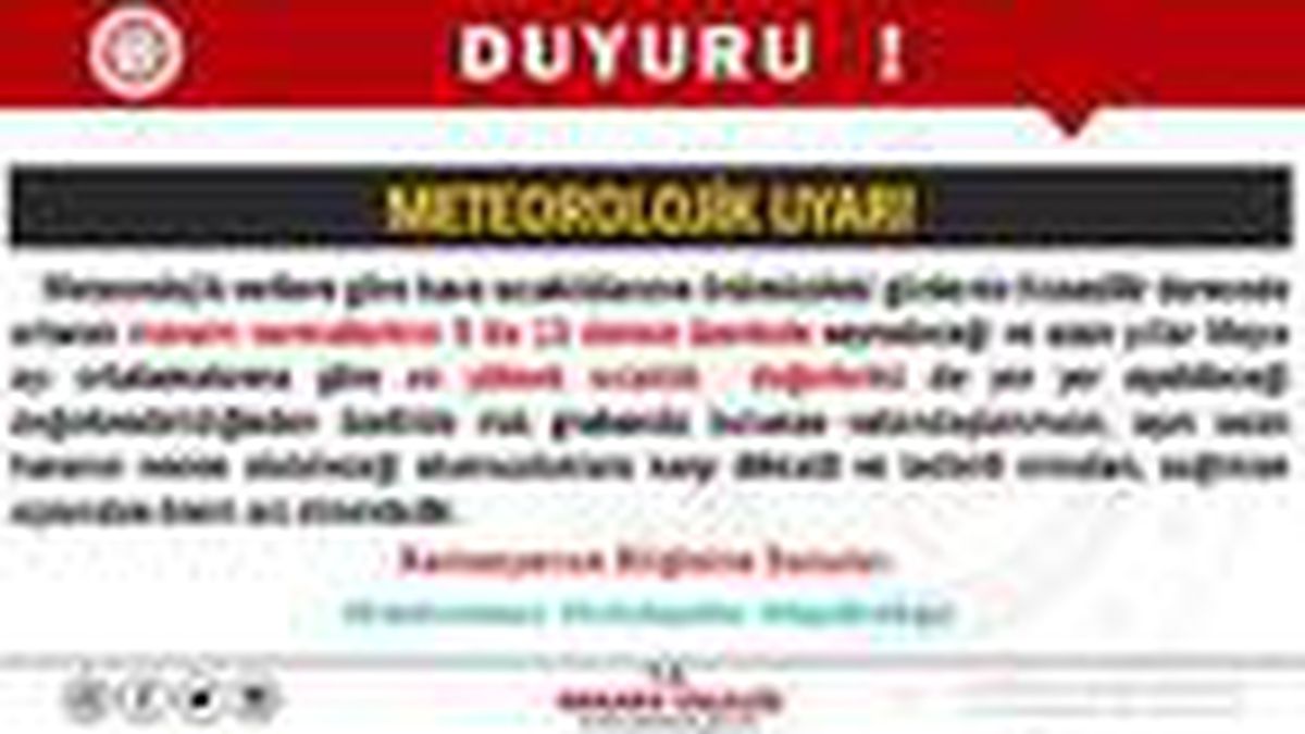 Ankara Valiliği\'nden \'sıcak hava\' uyarısı