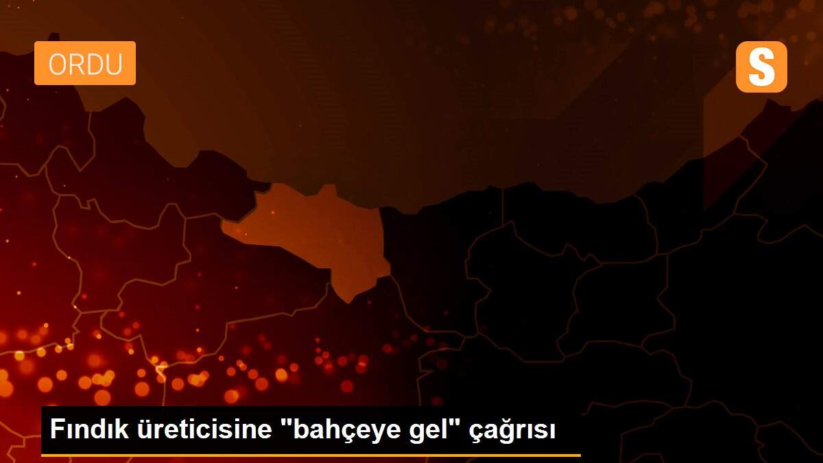 Fındık üreticisine "bahçeye gel" çağrısı