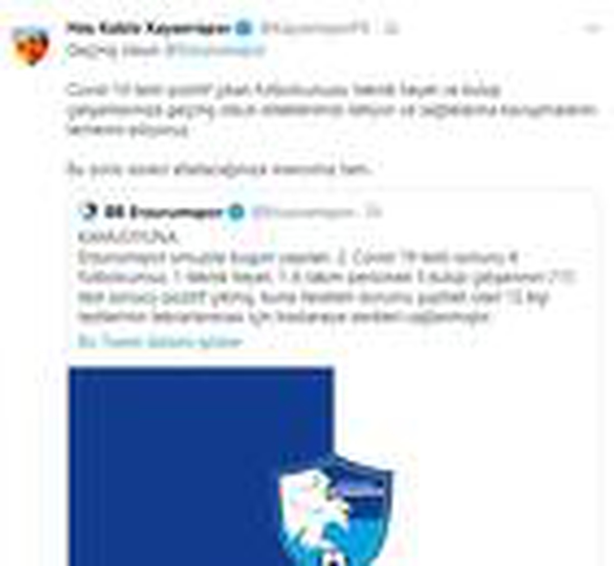 Kayserispor\'dan Erzurumspor\'a ve Giresunspor\'a geçmiş olsun mesajı