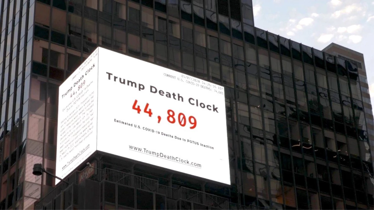 Koronadan ölenlerin sayılarını gösteren panoya "Trump\'ın ölüm saati" adı verildi