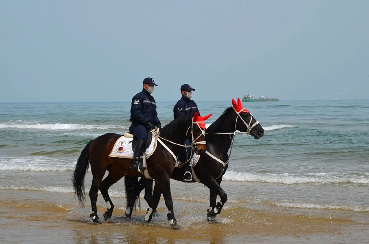 İstanbul\'da "Atlı Jandarmadan Birlikleri"nden plajlarda denetim