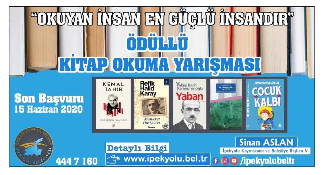 İpekyolu Belediyesinden "Okuyan İnsan En Güçlü İnsandır" konulu kitap okuma yarışması