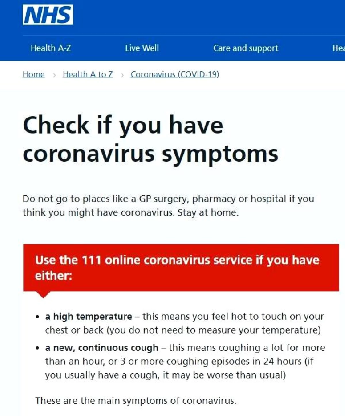 İngiltere koronavirüs belirtilerine tat-koku kaybını da ekledi