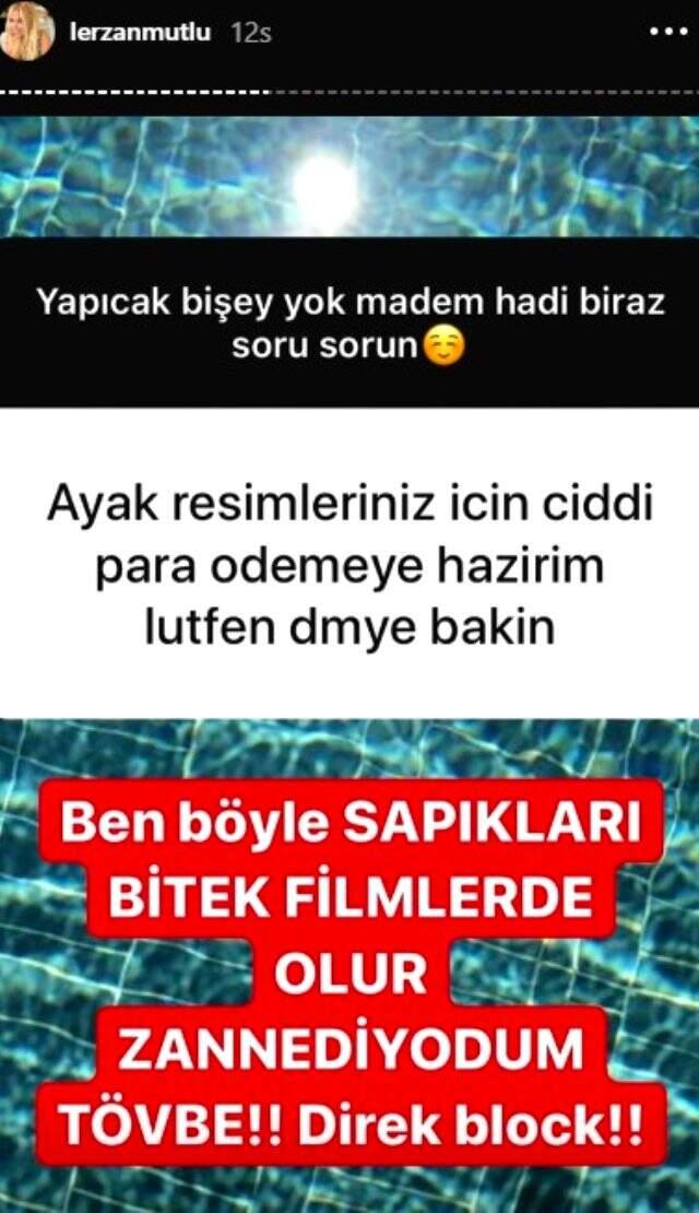 Lerzan Mutlu, ayaklarını görmek için para teklif eden takipçisine sert çıktı