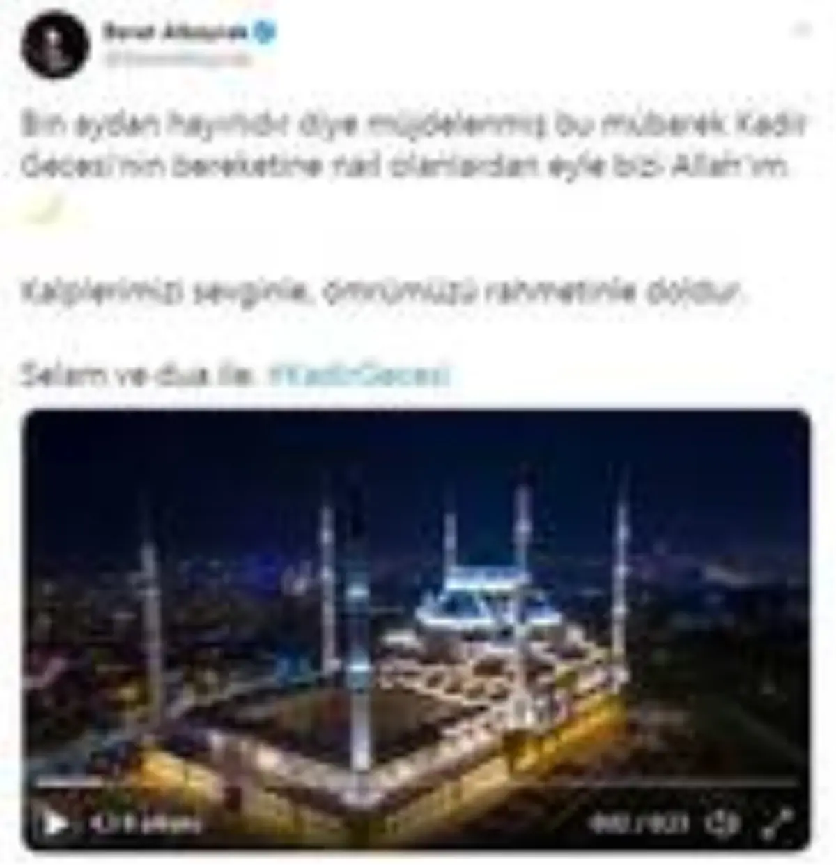 Bakan Albayrak\'tan \'Kadir Gecesi\' mesajı