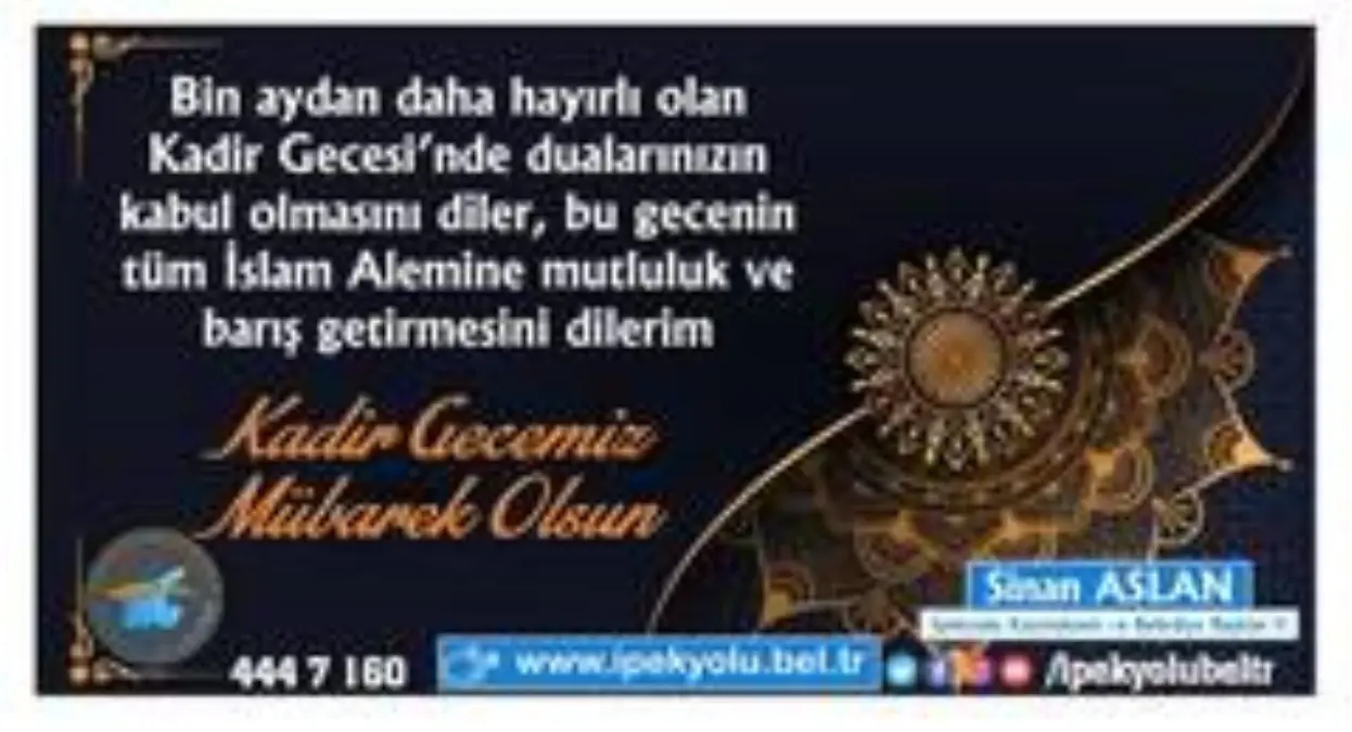 Kaymakam Aslan\'dan Kadir Gecesi mesajı