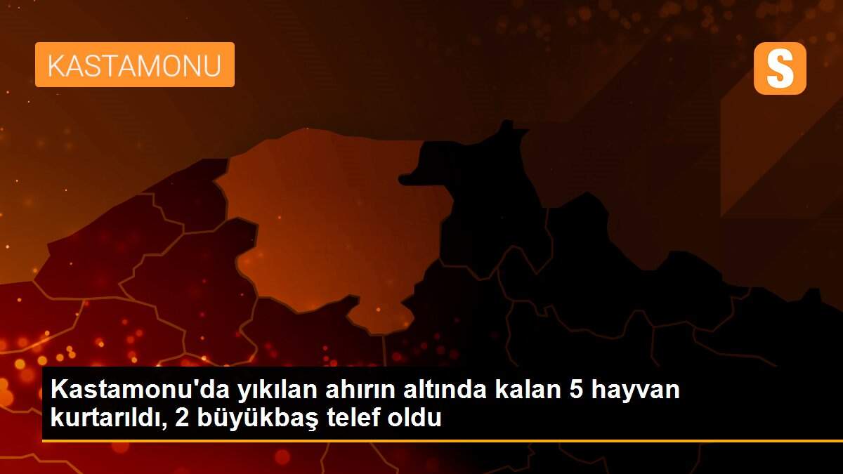 Kastamonu\'da yıkılan ahırın altında kalan 5 hayvan kurtarıldı, 2 büyükbaş telef oldu
