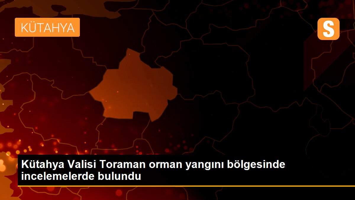 Kütahya Valisi Toraman orman yangını bölgesinde incelemelerde bulundu