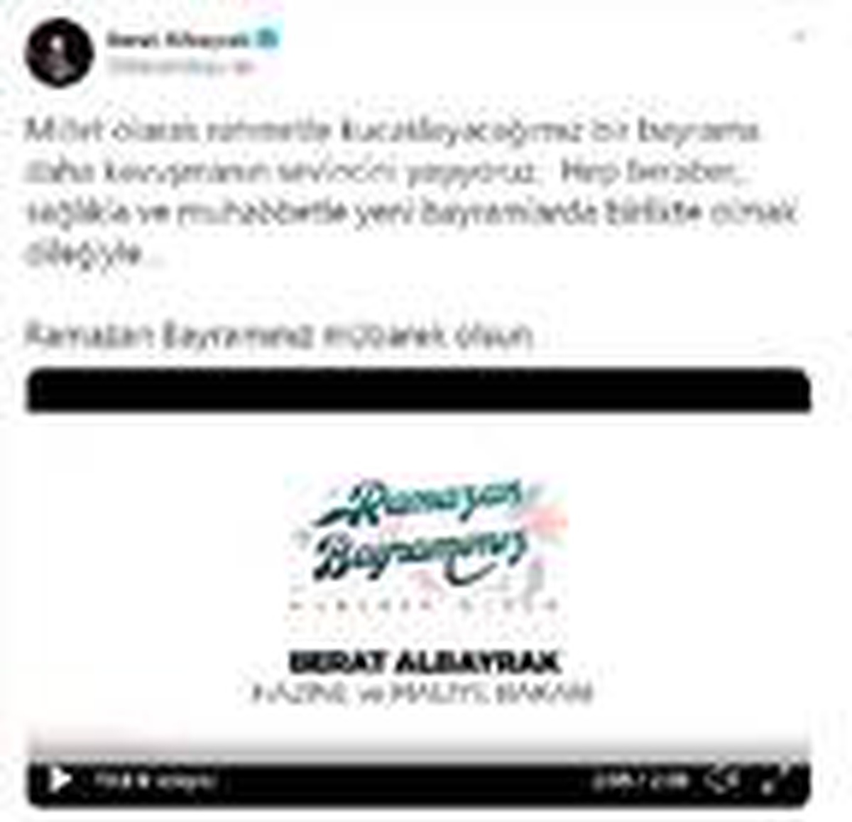 Bakan Albayrak, Ramazan Bayramı\'nı kutladı