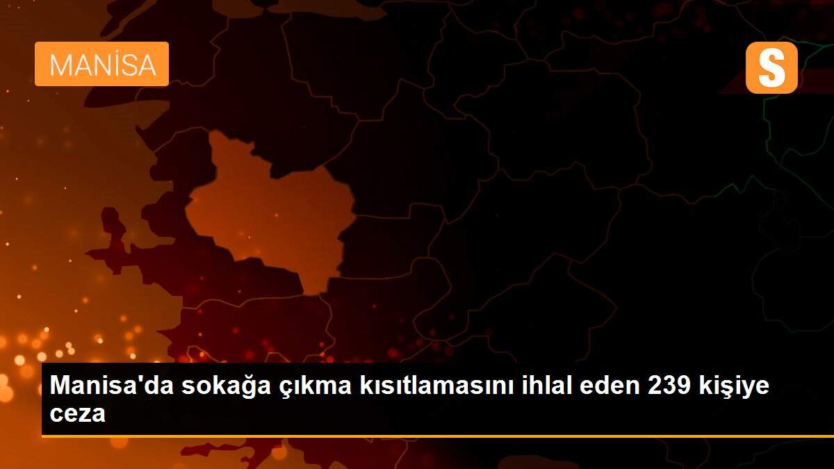 Manisa\'da sokağa çıkma kısıtlamasını ihlal eden 239 kişiye ceza