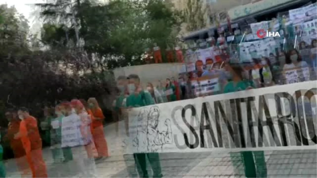 İspanya\'da sağlık çalışanlarından protesto
