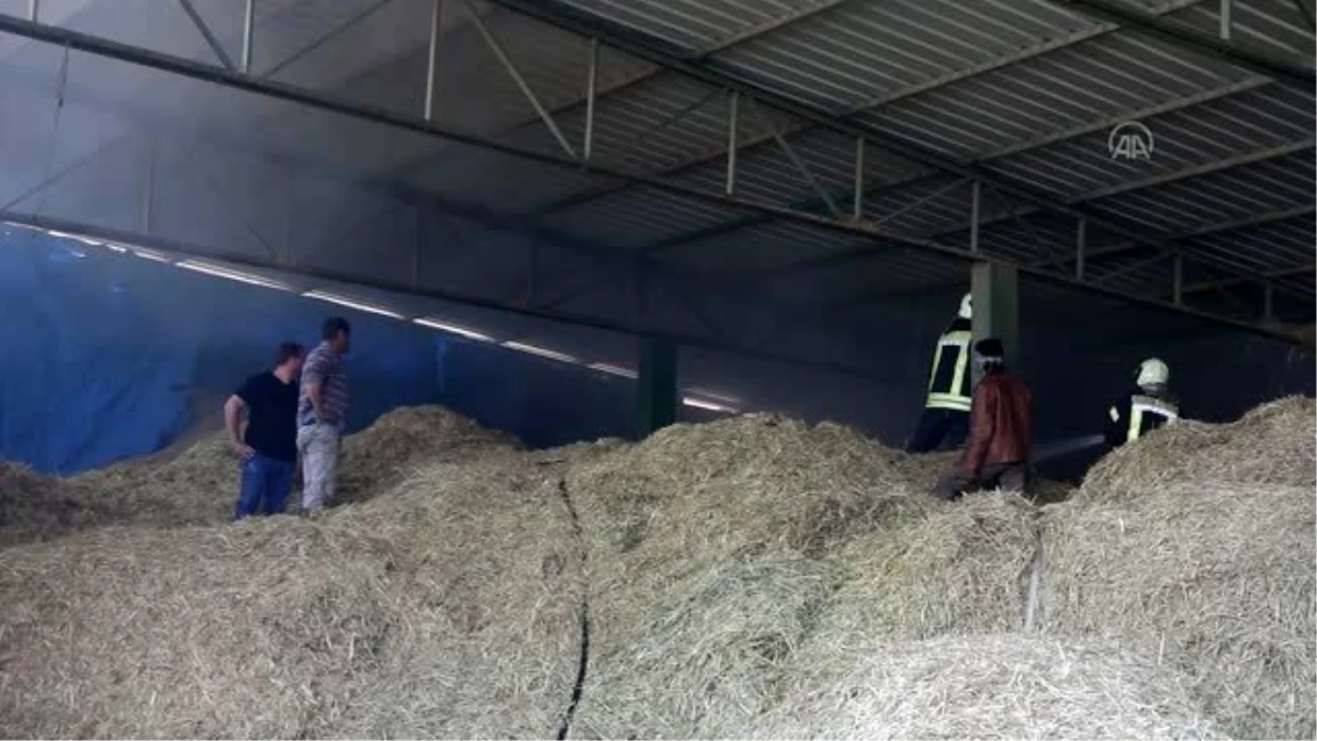 Çiftlikteki 200 ton saman kül oldu